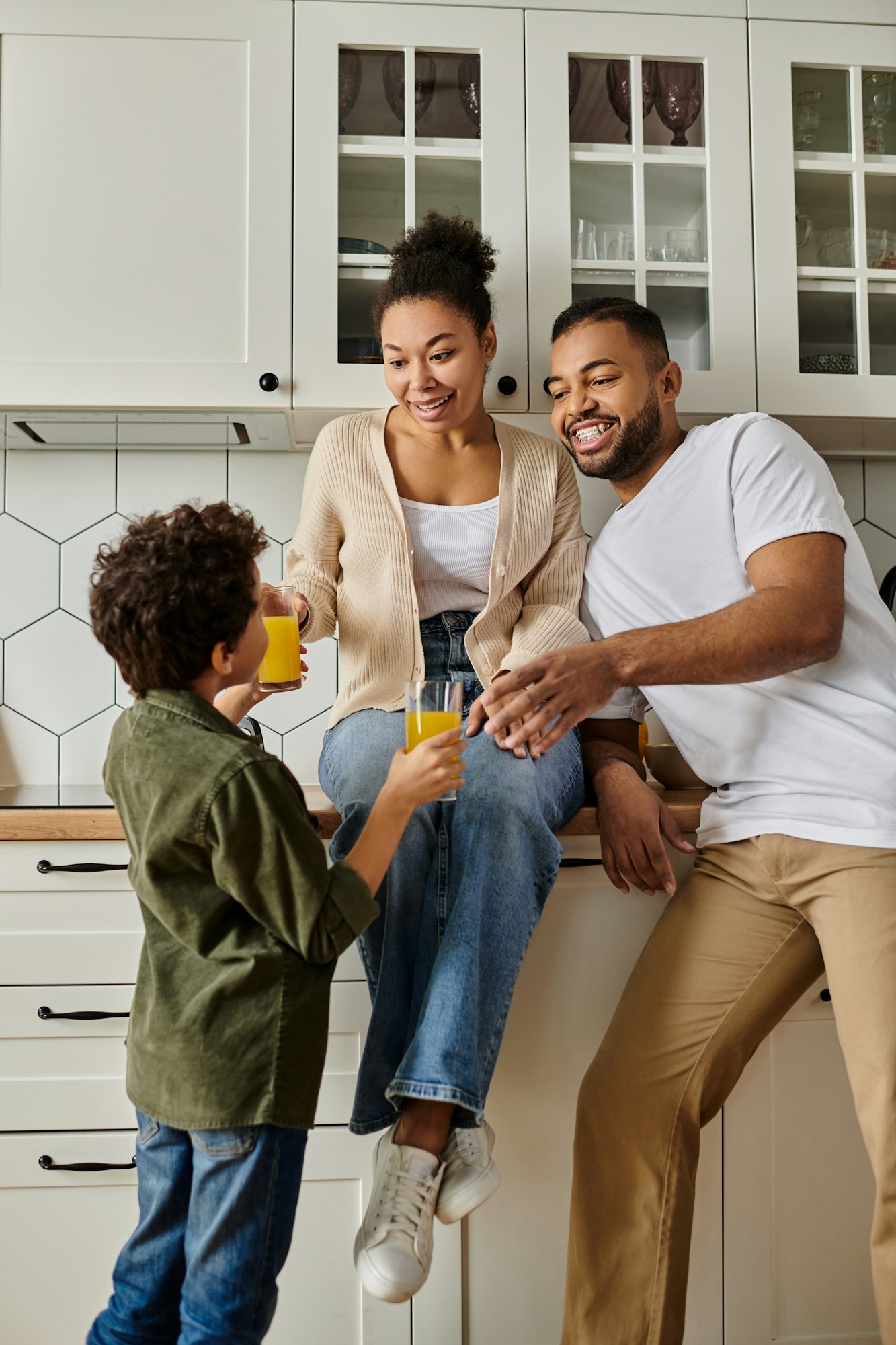 Joyful Family Moment in Kitchen